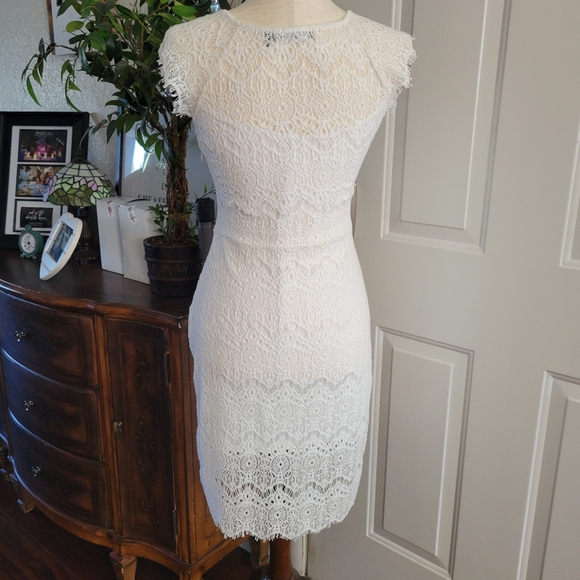 "You Are Not Alone Fitted Wht Lace Dress - Picture 6 of 10